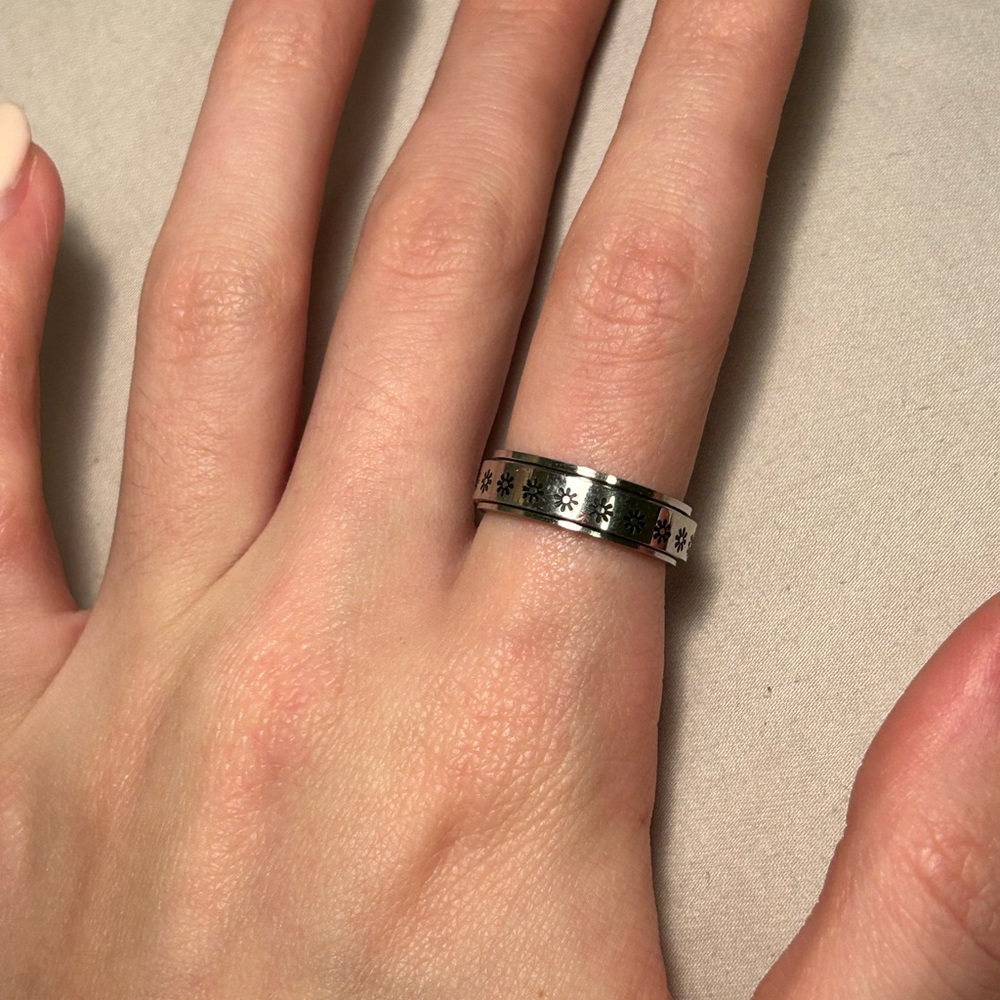 stainless steel fidget ring size 7